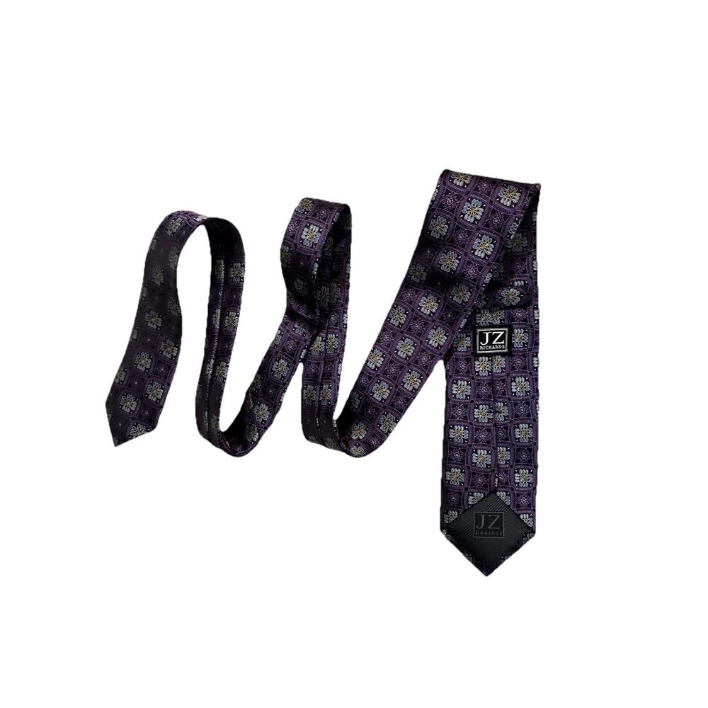 JZ Richard’s Silk Tie Purple USA HAND MADE 57” x 3.25” RARE